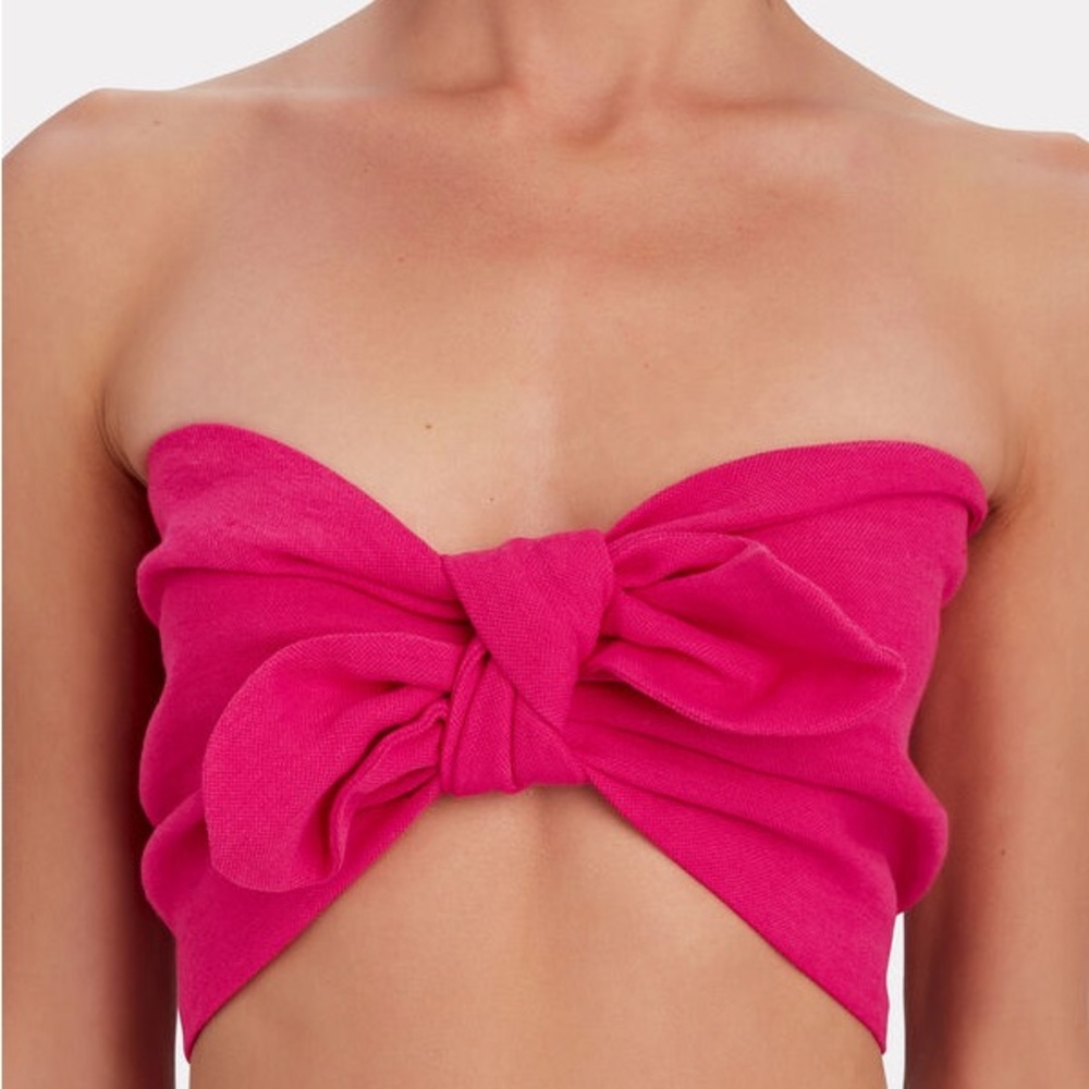 JUST BE QUEEN Sylvia knotted linen bandeau